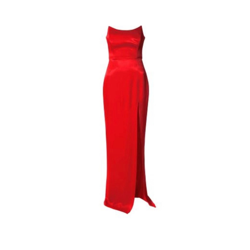 Red satin formal AGGI dress